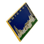 Vintage Chicago Skyline Lapel Hat Pin Illinois Travel Souvenir Gift