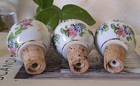 Vintage Handpainted Milk Glass Decanter Bottle Stoppers Rye Bourbon Scotch Set 3
