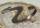 Vintage Taxco Sterling Silver 925 Modernist Cuff Handmade Bracelet Signed 18 6g