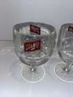 Set 4 Schlitz Beer Thumbprint Stemmed Goblet 12 Oz Vintage 1970s Glasses Barware