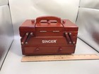 Vintage Singer Wood Sewing Box With Accordion Drawers Thread Included