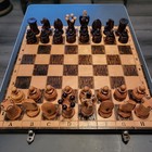 Vintage Hand Carved Wooden Chess Set In Box