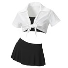Lot Of 10 Moves Child Sz 4-cm   6-cl Dance Costume Black Bra   Skirt White Shirt
