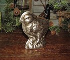 Primitive Vtg Tin Style Easter Chick Chicken Silver Resin Chocolate Mold Decor
