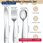 9 Piece Stainless Steel Kids Silverware Set toddler Utensils child And Toddler F