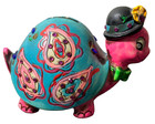 Vintage 1967 Holiday Fair Paisley Turtle Bank W  55 Rhinestones   Stopper  Japan