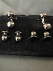 Vintage Men s Silver Barbell   Stud Cufflink Set