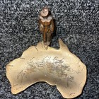 Ww2 Australian Slouch Hat Soldier On Ausie Map Ashtray Trench Art