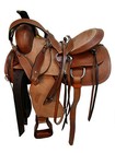 Western Trail Saddle Hard Seat Pleasure Tooled Leather Used Tack 15 16 17 18