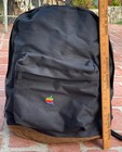 Vtg Apple Macintosh Computer    backpack Rainbow Logo Rare Premium Bag Retro Black