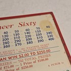 Pioneer Sixty Casino Trade Stimulator Punchboard Punch Board Game 9 X 5 5