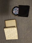 Brand New Vintage Stratton  queen Convertible  Enamel Floral Powder Compact