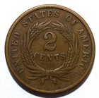 1865 United States Union Shield Two 2 Cents  fancy 5  Variety Copper Coin  Nice