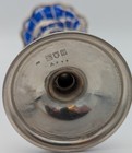 1917 London Sterling Silver Overlay Vase W  Cobalt Glass Liner     7 5 