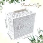 White Wedding Card Box For Reception Hollow Wooden Gift Card Box With Slot Di   