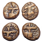 904-978 - Hunnic Dynasties Of Kashmir Harsha Raja Deva 1 Stater 4 Bronze Coins 9