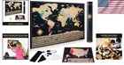 Scratch-off World Map Poster 17x24 With Accessories For Travel Enthusiasts