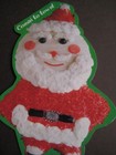 Unused Vintage Greeting Card Close-ups Diecut Christmas Santa Cookie