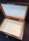 Nice Quality Vintage 11 5  Clean Milk Glass Lined 7 Lb   Tiger Oak Cigar Humidor