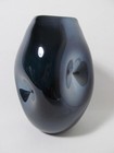 Vintage Blue Vase Blown Dimpled  Art Glass 10 tall Circa 1960