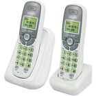 Dect 6 0 2-handset Cordless Caller Id Phone  White