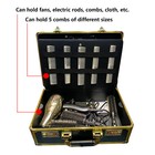 Professional Gold Barber Salon Tool Storage Travel Carry Case Organizer Box Us