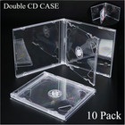 1x Standard Double Cd Jewel Case 2-disc With Tray 10 4mm  2 Cd  Lots Clear Cover