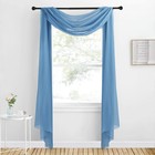 Nicetown Decorative Stone Blue Window Scarf For Beach  Voile Sheer Curtains F   