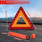 3 Pack Reflective Warning Triangles  Foldable Roadside Emergency Safety Kit