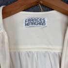 Frances Henaghan Vintage 70s Cream Wide Leg Jumpsuit Lace Up Smocked Womens