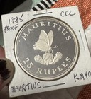 1975 Mauritius 25 Rupees Proof Silver 0 925 Km 40a Blue Swallowtail