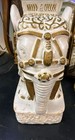 Old Vintage Ceramic Ivory tan cream From Vietnam Elephant Plant Stand Garden