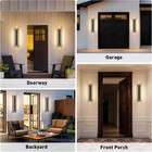 2-pack 23 6   Dusk To Dawn Led Black Motion Sensing Modern Outdoor Wall Light