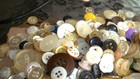 Vtg Fancy Button Lot Of Mostly White Plastic Vintage Buttons - 12 Ounces