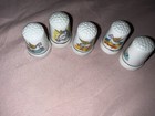 Lot Of 5 Vintage Porcelain Pegasus unicorn Thimbles