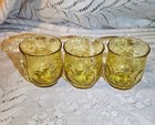6 Vintage Anchor Hocking Heritage Hill Honey Gold Rocks Glasses