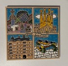 Souvenir Tile Architectural Works By Antoni Gaudi Barcelona Spain Hand Painted