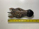 Hand Carved Wooden African Zebra Tiki Face Mask Tribal Wall Art 9    L X 4    W