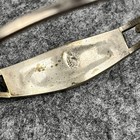 Vintage Silver Bracelet Alpaca Mexico White Floral Hinged Inlay Abalone