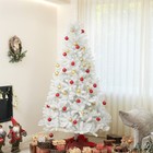 7 5ft White Artificial Christmas Tree  Unlit  1346 Tips  Auto Open  Steel Base