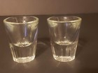 Set Of 2 Vintage Libbey Clear Shot Glass Heavy Thick Beveled Bottom Tapered