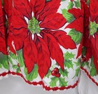 Vintage Christmas Apron Poinsettias Red Rick Rack Green Large Half Waist Tie