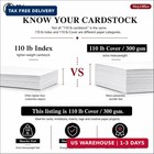 Card Stock Paper 8 5 X 11 White  110 Lb Cover  300 Gsm Cardstock
