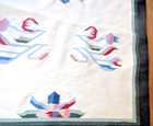 Vintage  Handwoven Wool Rug Carpet Turkish Kilim  Floral Design 36 X 89 In