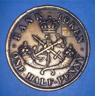 1854 Bank Of Upper Canada Halfpenny  die Variety   Bank Token -  25196381     