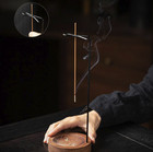 1pc Wooden Upside Down Incense Burner Holder Round Tray Decor Home - New