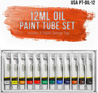 Professional 12 Color Set Of Art Oil Paint In 12ml Tubes - Rich