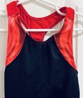 Gk Elite   Cm Gymnastics Leotard Child Girls Medium Black Nylon Red Accents