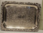 Wallace Baroque Tray Silverplate  782 Ornate Scalloped Floral 15 5 X 11 5  Rare