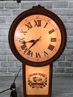 Large Miller Beer Plank Road Brewery Illuminated Clock Lighted Bar Sign - 1980s